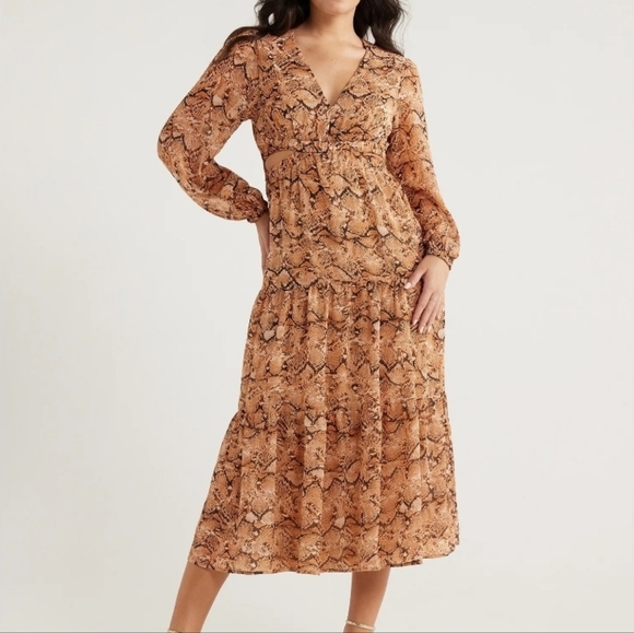 Sofia Vergara Snake Print Gabriella Maxi Dress New Size Medium Boho Snake Print - Picture 1 of 13